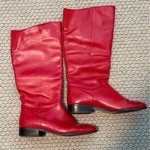 Red Leather Boots